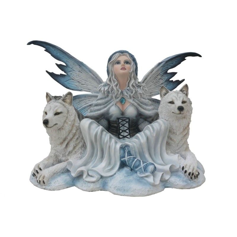 Fée  laoísa et ses 2 loups blanc