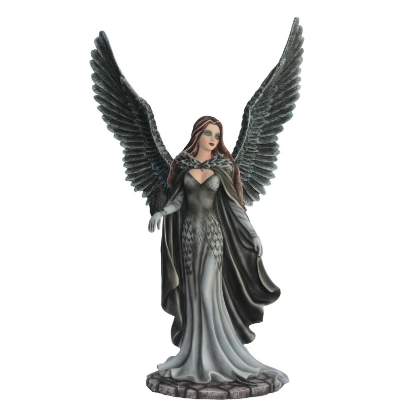 Fée Vélenna dark et ses grandes ailes déployées