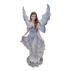 Fée en robe de mariée bleu