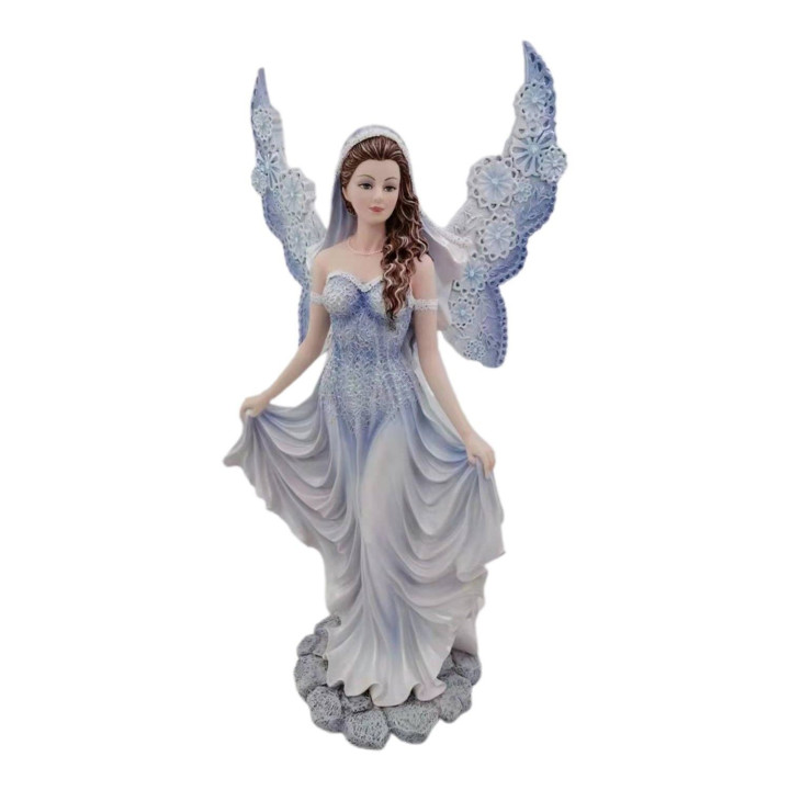 Fée en robe de mariée bleu