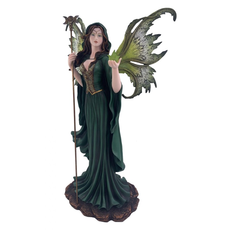 Fée médiéval verte et son sceptre