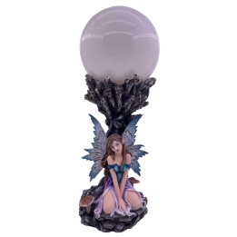 Lampe Fée violette et bleu  avec sa boule de cristal