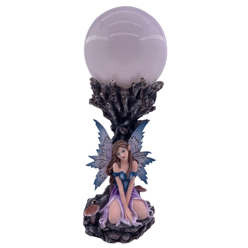 Lampe Fée violette et bleu  avec sa boule de cristal