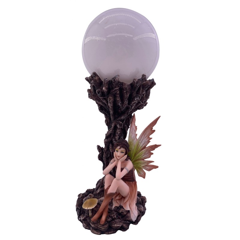 Lampe Fée marron avec sa boule de cristal