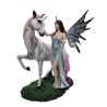 Fée blanche et sa licorne blanche et rose