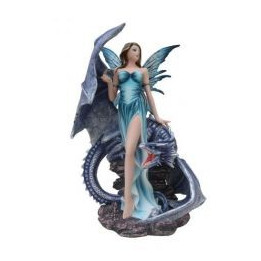 Fée bleue avec son dragon celtique violet