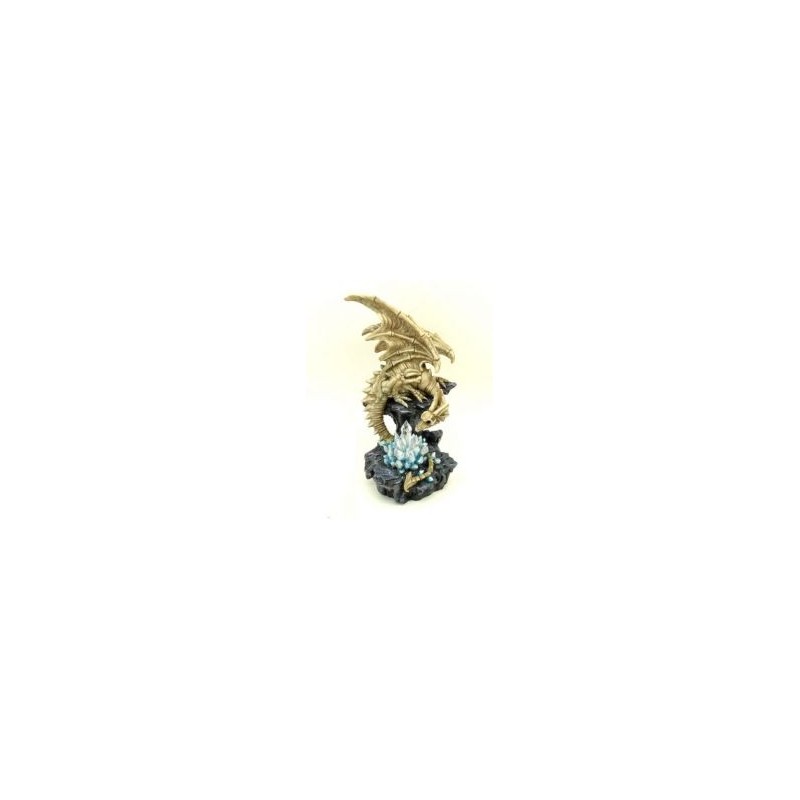 Dragon beige et ses cristaux bleu lumineux
