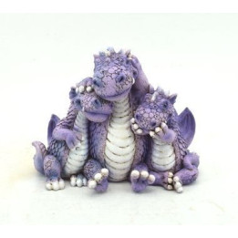 Famille de dragon symbole des 3 singes de la sagesse