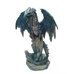 Dragon bleu perché sur des...