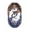 Sablier 2 dragons entremêlés formant le yin et le yang