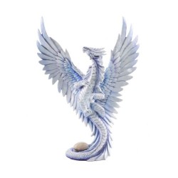 Dragon blanc ailes déployées