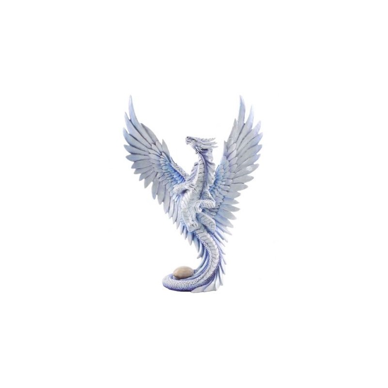 Dragon blanc ailes déployées