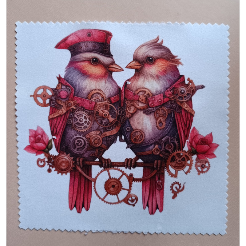 lingette couple d'oiseaux steampunk