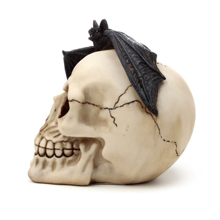 Figurine Crâne et Chauve-souris