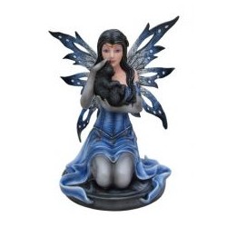 Fée  bleu et son chat noir