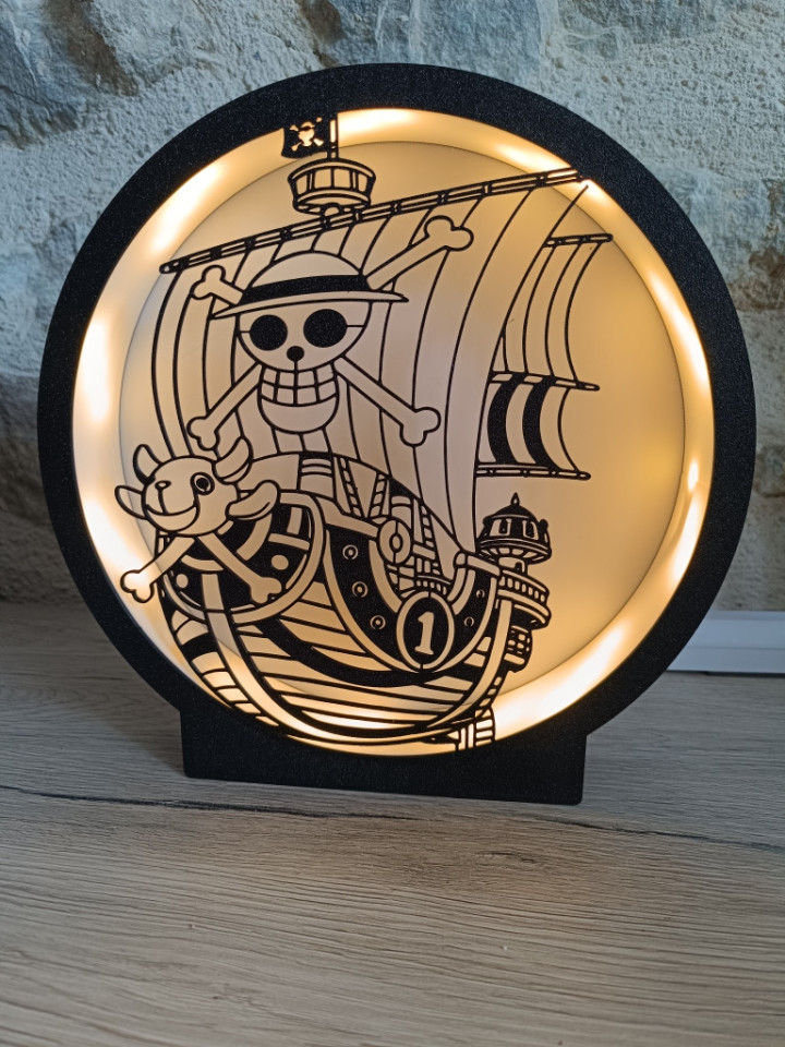 Veilleuse ronde navire pirate lumineuse - Chez Chlothi