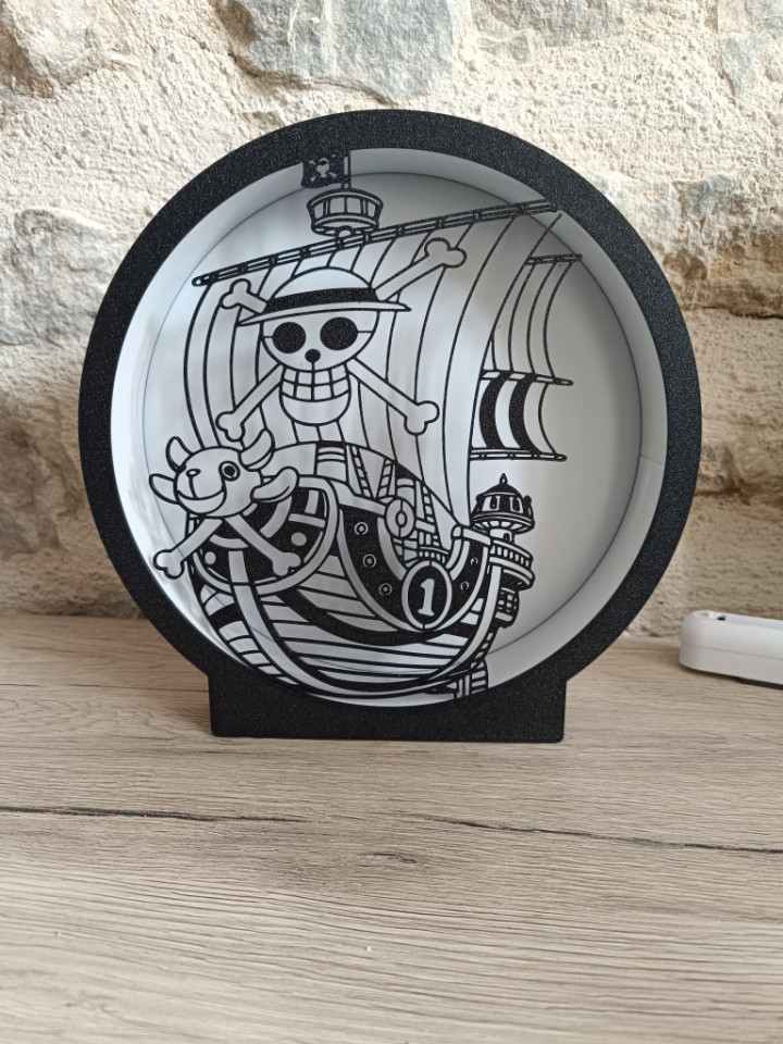 Veilleuse ronde navire pirate lumineuse - Chez Chlothi