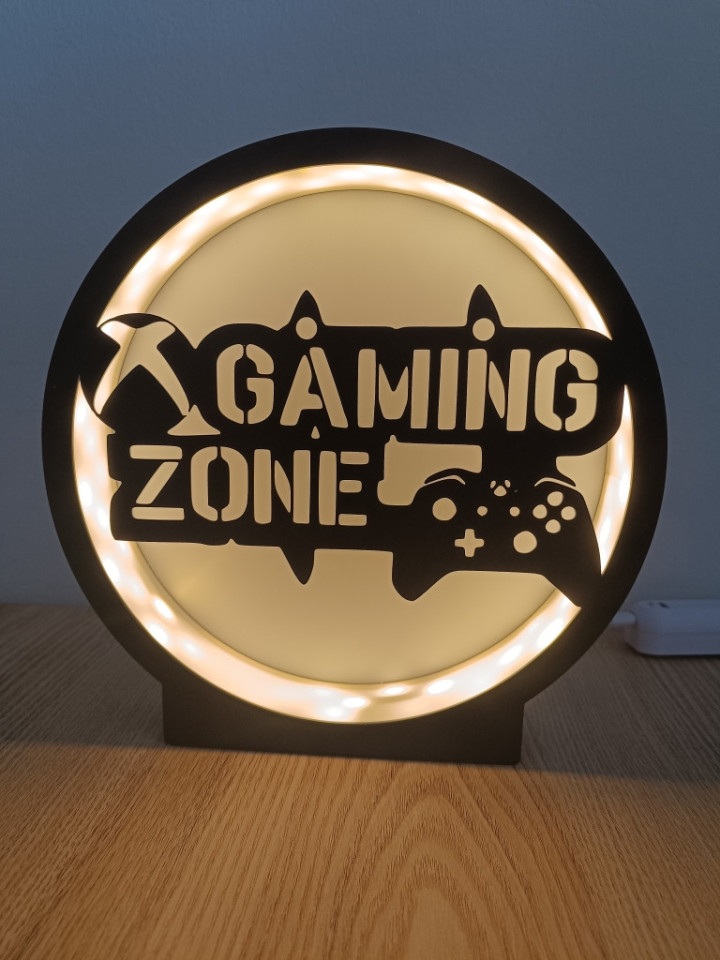 Lampe Veilleuse Gaming Zone Lumineuse - Chez Chlothi