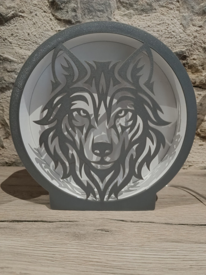 Veilleuse silhouette de loup impression 3D - Chez Chlothi